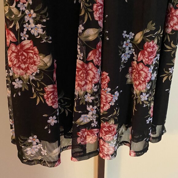Torrid Swing Style Black with Flowers Dress - Picture 2 of 10